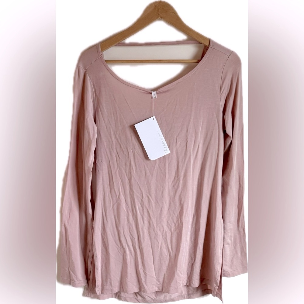 NWT FABLETICS Pink Soft Rayon Long Sleeve Top